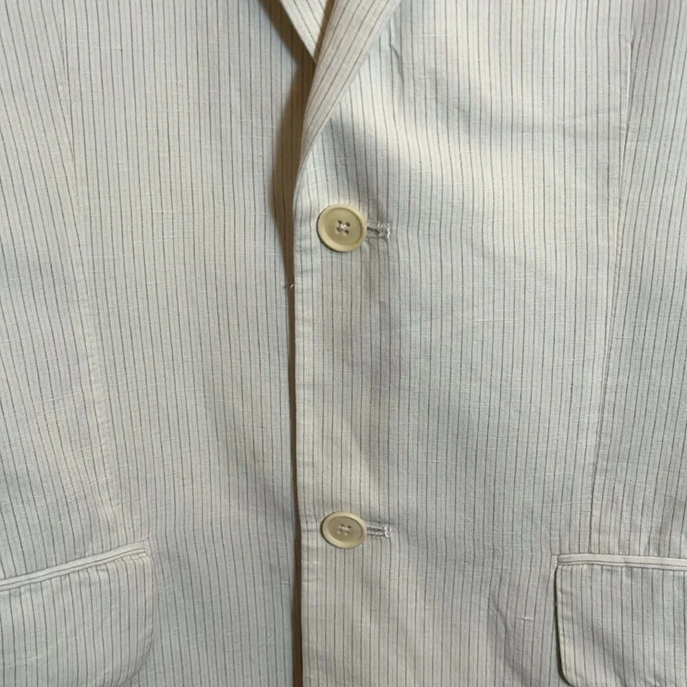 Calvin Klein White Striped Sport Coat Blazer